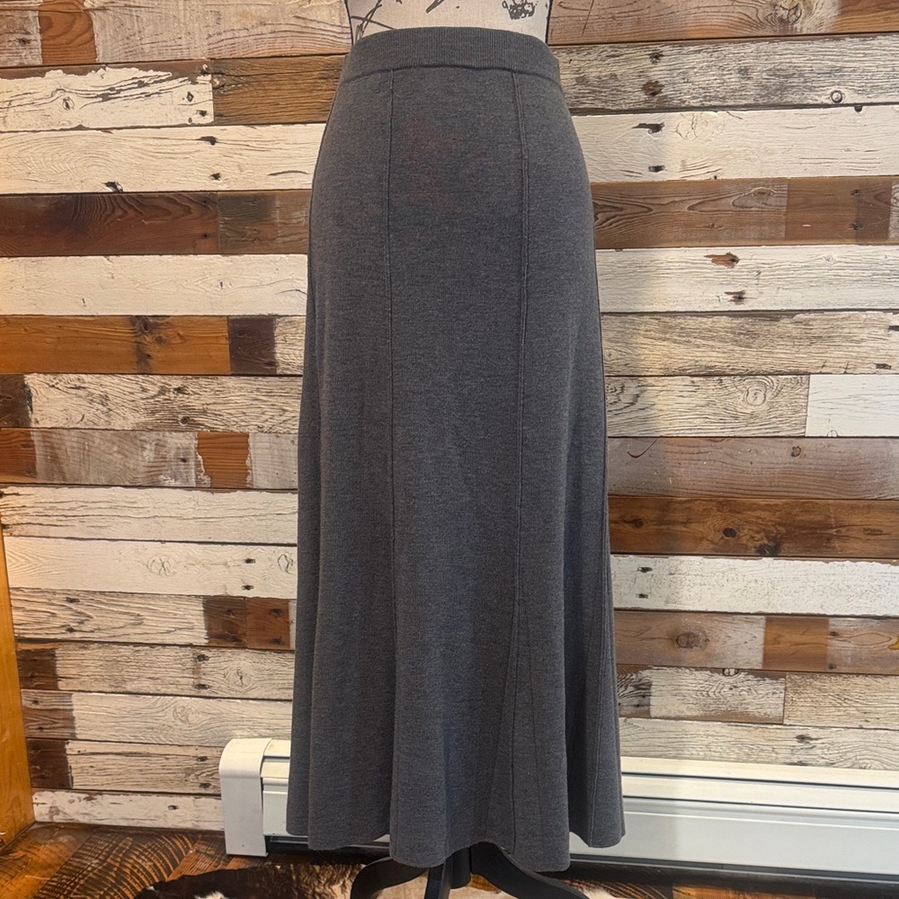 Bloomingdale's Charcoal wool A-Line Skirt